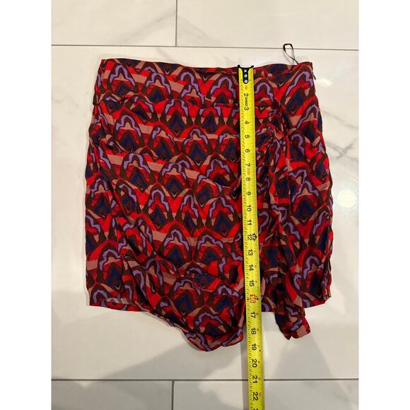 Anthropologie Dolan Left Coast Collection Ruched Ruffle Mini Skirt Sz M - Picture 7 of 8